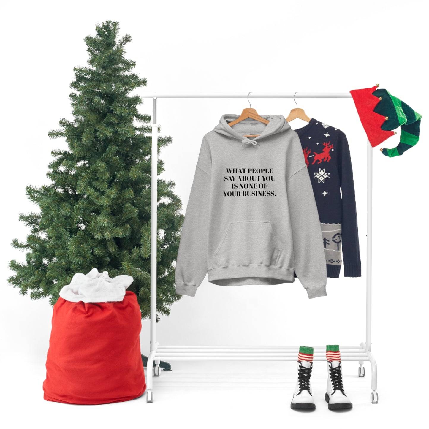 Cool, Calm and Cozy Collection- What People Say Unisex Heavy Blend™ Hooded Sweatshirt