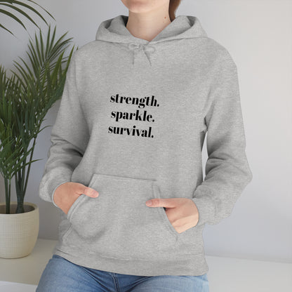 Cool, Calm and Cozy Collection Unisex Heavy Blend™ Strength Sparkle Survival Hooded Sweatshirt