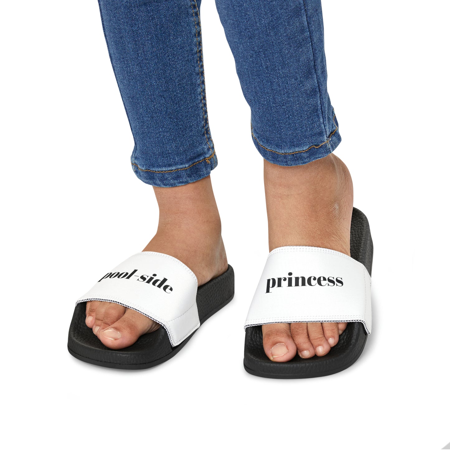 Step Into Tomorrow Collection- Pool Side Princess Youth PU Slide Sandals