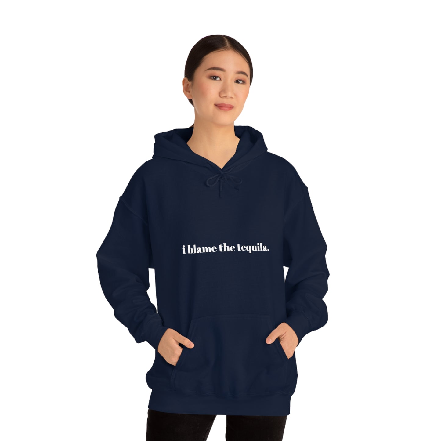 Cool, Calm and Cozy Collection- Blame The Tequila Unisex Heavy Blend™ Hooded Sweatshirt