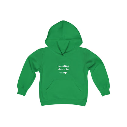 Cool, Calm and Cozy Collection- Counting Down To Camp Youth Heavy Blend Hooded Sweatshirt