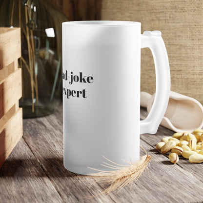 Sip Happens Collection- Dad Joke Frosted Glass Beer Mug