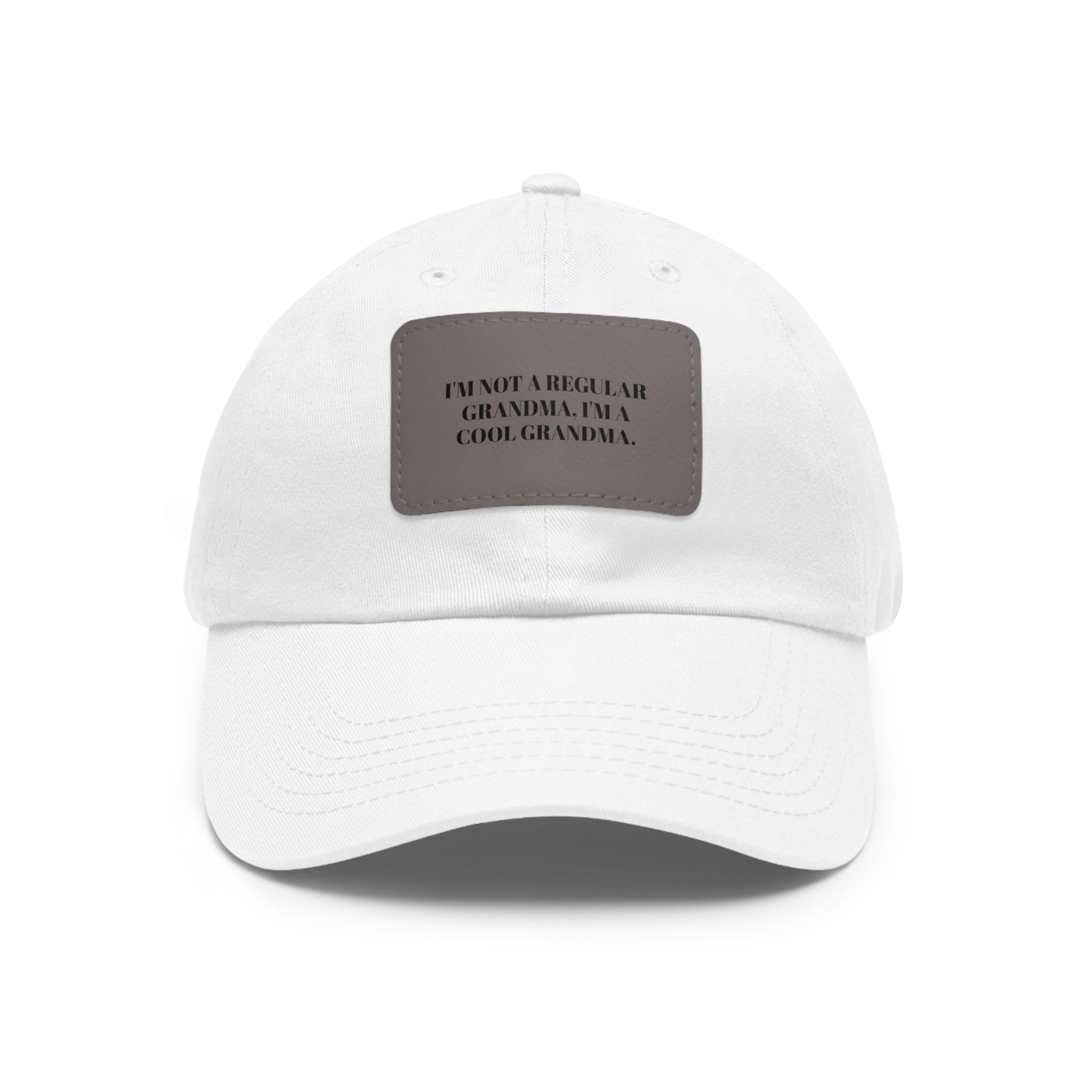 CAPtastic Collection- Not A Regular Grandma Dad Hat with Leather Patch (Rectangle)