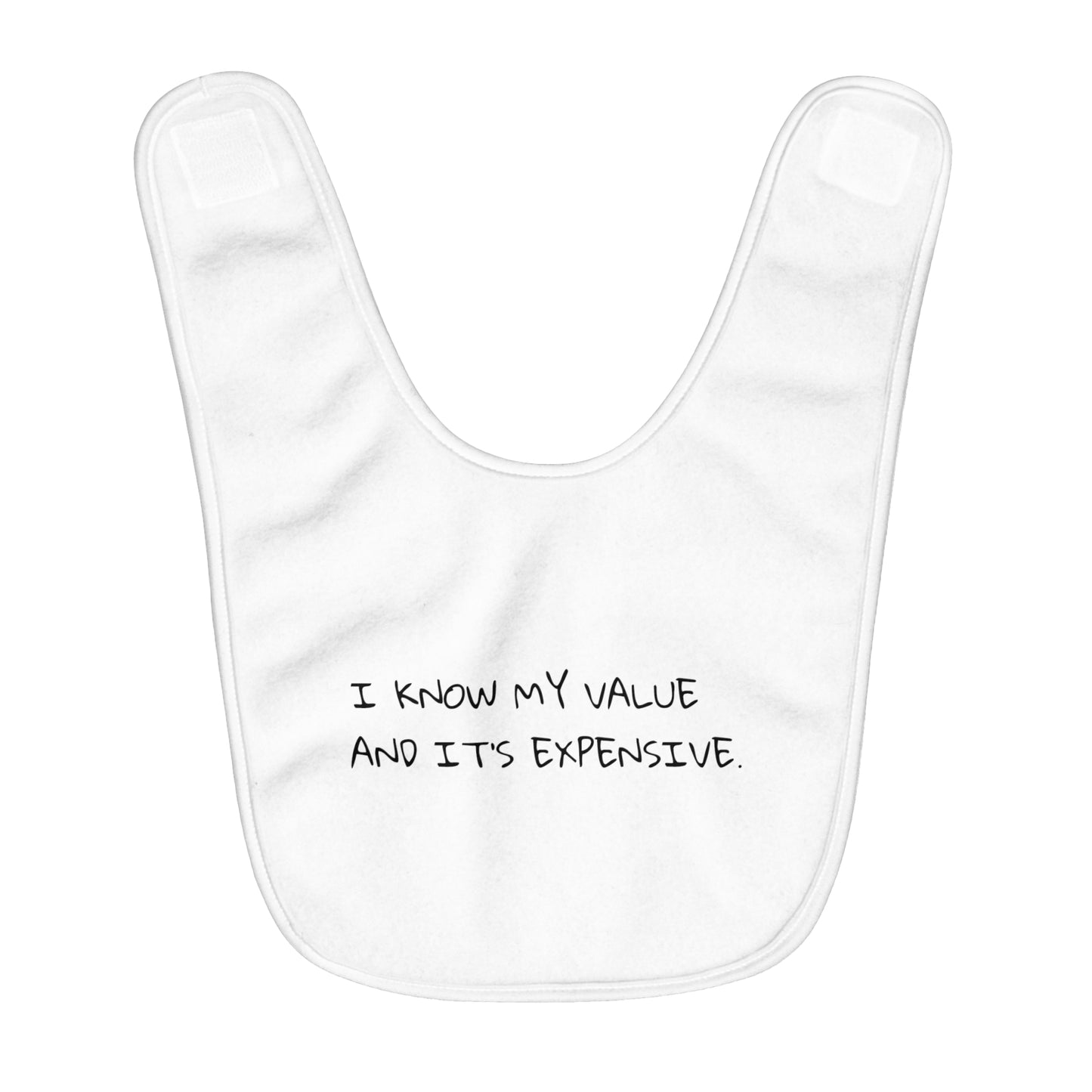 Peace Love Baby Collection- I Know My Value Fleece Baby Bib