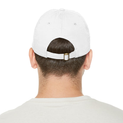 CAPtastic Collection- Happy To Be Here Dad Hat with Leather Patch (Rectangle)
