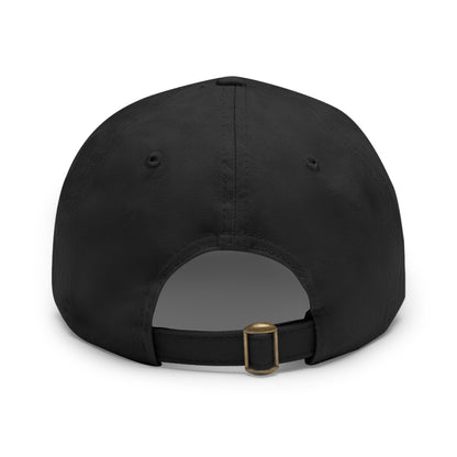 CAPtastic Collection- Happy To Be Here Dad Hat with Leather Patch (Rectangle)