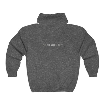 Cool, Calm and Cozy Collection- Trust Your Gut Unisex Heavy Blend™ Full Zip Hooded Sweatshirt