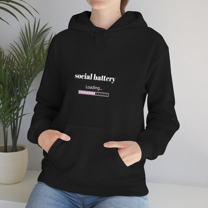 Cool, Calm and Cozy Collection- Social Battery Loading Unisex Heavy Blend™ Hooded Sweatshirt