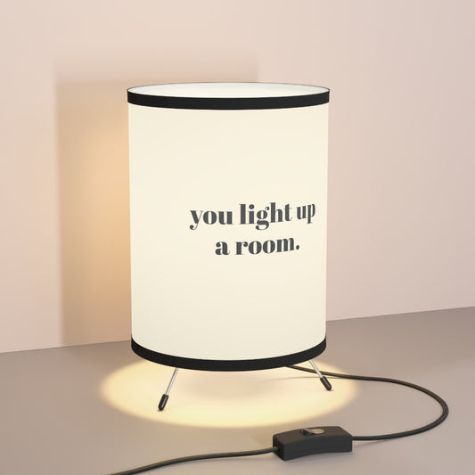 Love Your Living Space Collection- You Light Up A Room Tripod Lamp with High-Res Printed Shade, US\CA plug