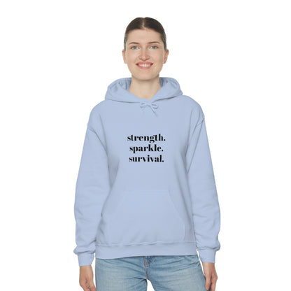 Cool, Calm and Cozy Collection Unisex Heavy Blend™ Strength Sparkle Survival Hooded Sweatshirt